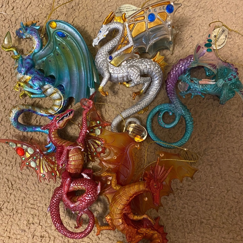 Vintage Dragons of the Crystal Cave Ornament bundle